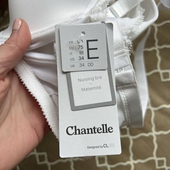Chantelle Flexi Wire Bra Size 34 DD White Nursing Maternity Breastfeeding - Picture 8 of 9